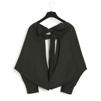 Yves Saint Laurent Giacca/Cappotto in Lino in Nero