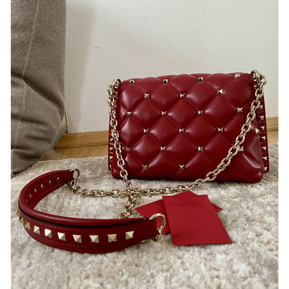 Valentino Garavani Candystud Bag en Cuir en Rouge