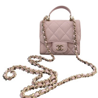 Chanel Classic Flap Bag Extra Mini Leer in Roze