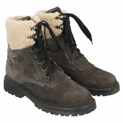 Moncler Boots Suede in Brown