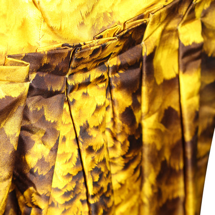 Prada Robe imprimée plume jaune