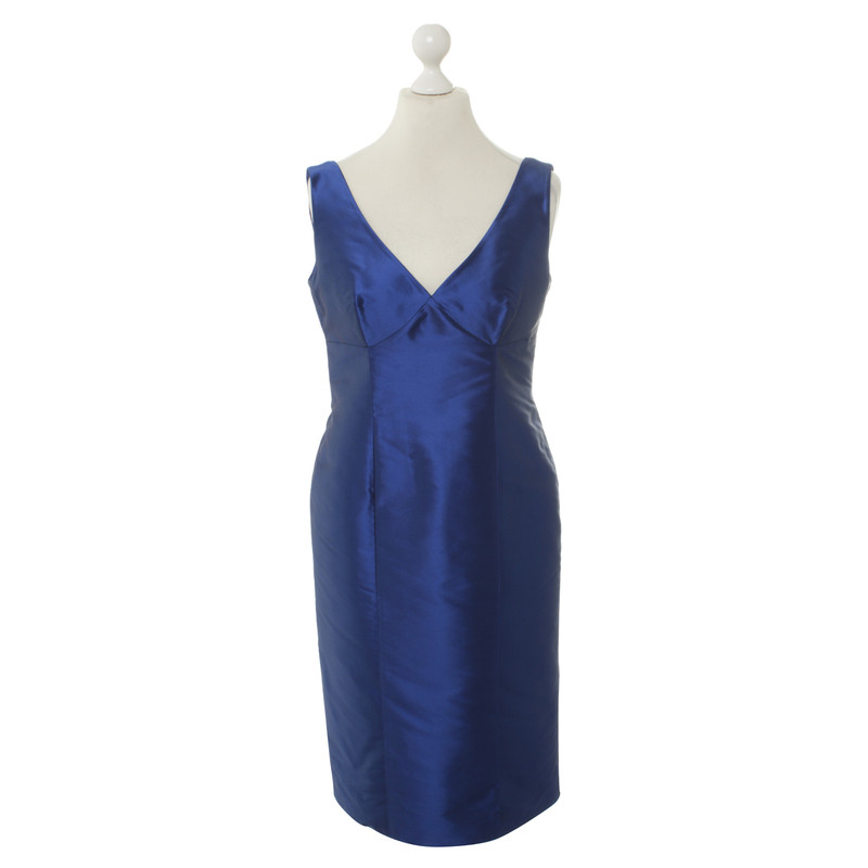 Escada Blue silk sheath dress