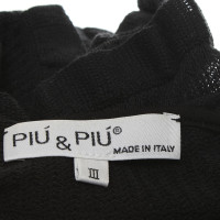 Piu & Piu camicia maglia Fine in nero / blu