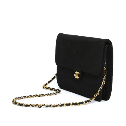 Chanel Flap Bag aus Wolle in Schwarz