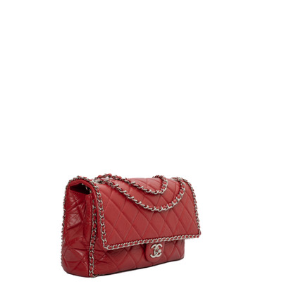 Chanel Chain Around Flap aus Leder in Rot
