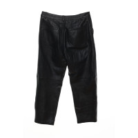 Massimo Dutti Paire de Pantalon en Cuir en Noir