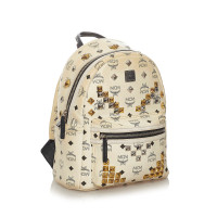 Mcm Stark Side Studs Backpack Canvas in Wit