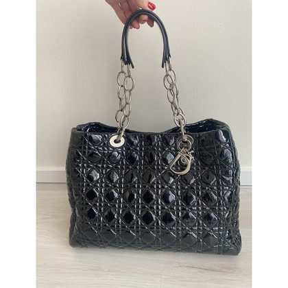 Christian Dior Soft Shopping Tote Patent leather in Black