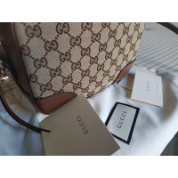 Gucci Bree GG canvas bag in Tela in Marrone