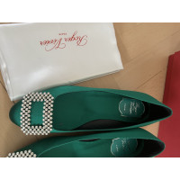 Roger Vivier Slippers/Ballerinas Silk in Green