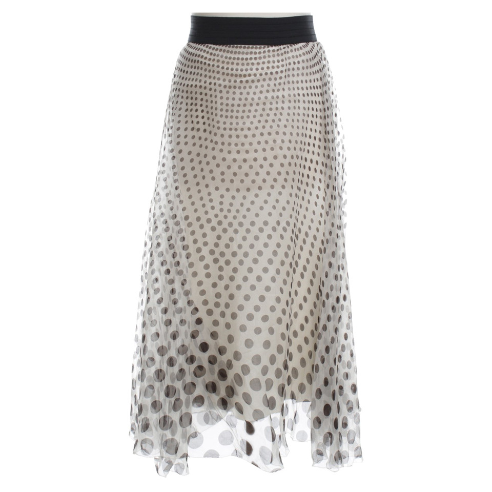 Dkny Silk chiffon skirt with dot pattern
