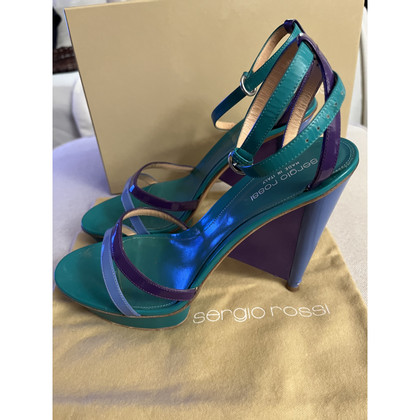 Sergio Rossi Sandals Patent leather in Green