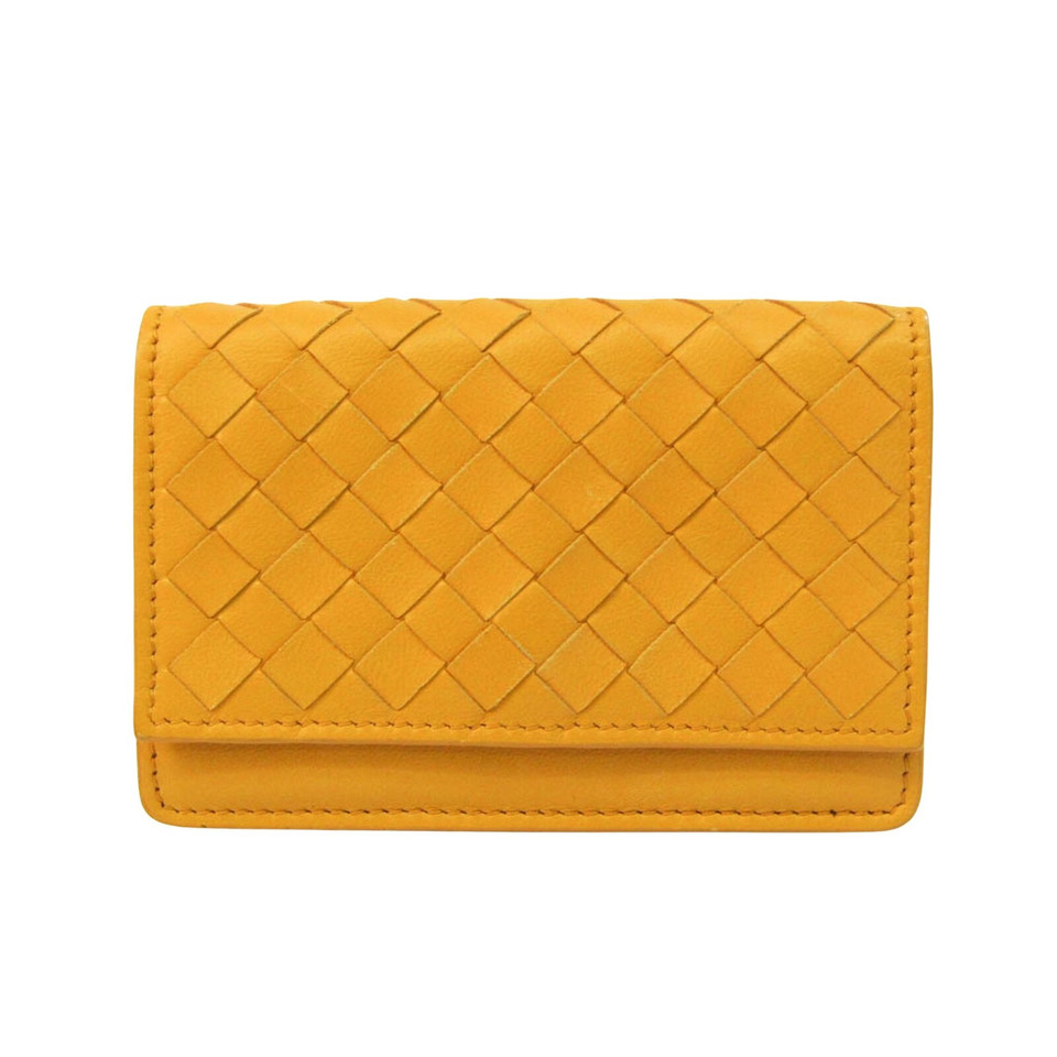 Bottega Veneta Bi-Fold Wallet in Pelle in Giallo