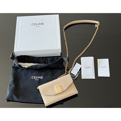 Céline Umhängetasche aus Leder in Creme