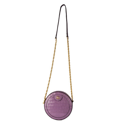 Gucci Umhängetasche aus Leder in Violett