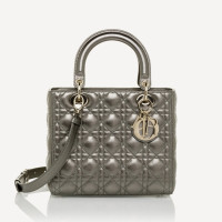 Christian Dior Lady Dior Leer in Grijs