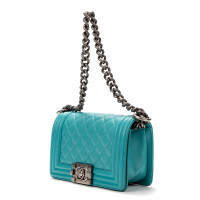 Chanel Boy Wallet on Chain en Cuir en Turquoise