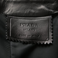 Prada Rock aus Leder in Schwarz