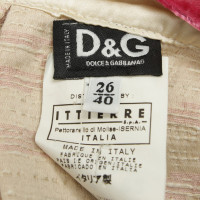 Dolce & Gabbana Kurzer Rock in Beige/Fuchsia