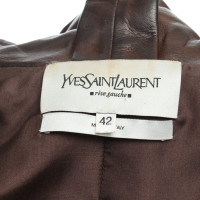 Yves Saint Laurent Jacke/Mantel aus Leder in Braun