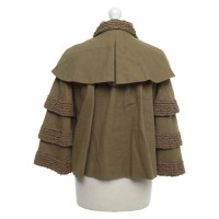 Manoush Olive jacket with ruffles