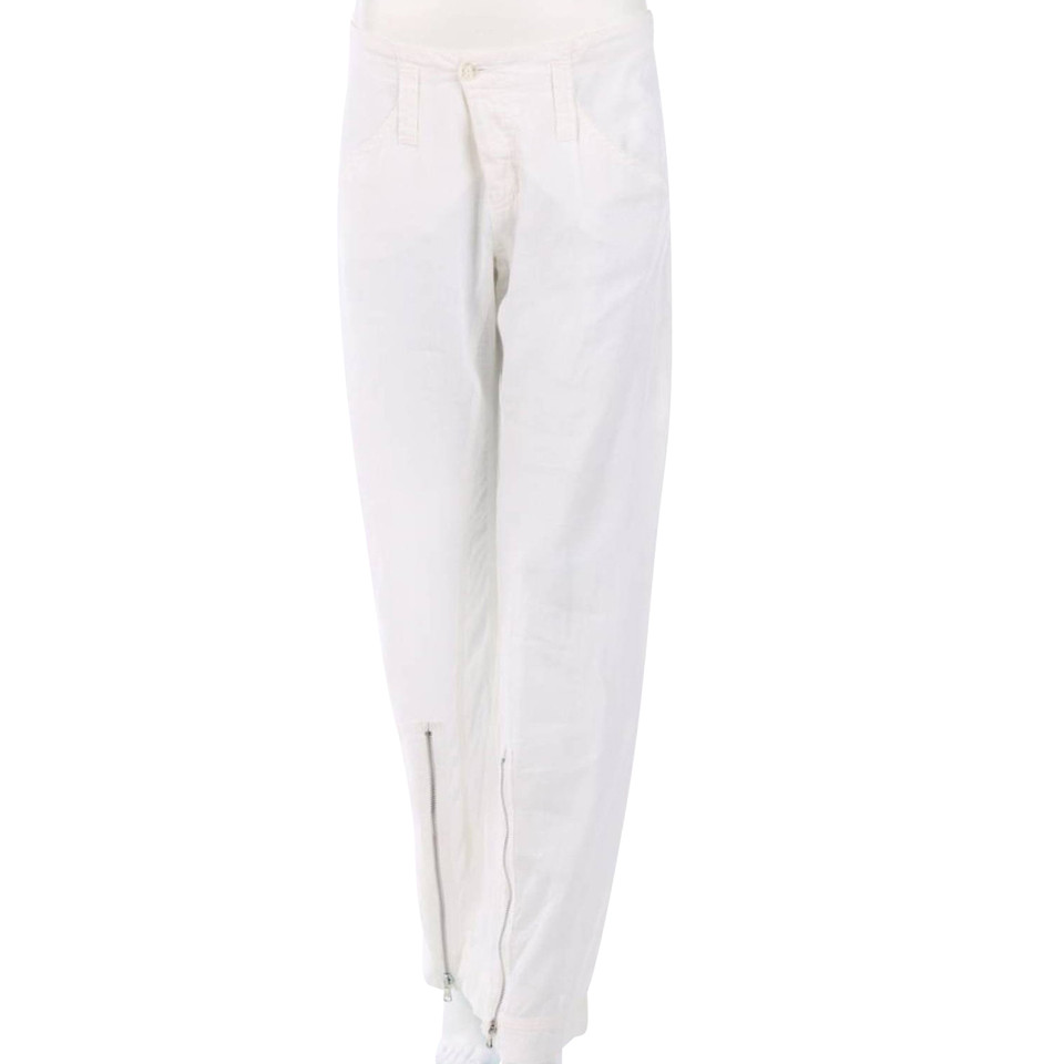 Armani Jeans Paire de Pantalon en Lin en Blanc