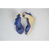 Castañer Chaussures compensées en Toile en Bleu