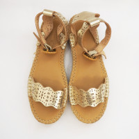 Anthropology Sandals Leather in Gold
