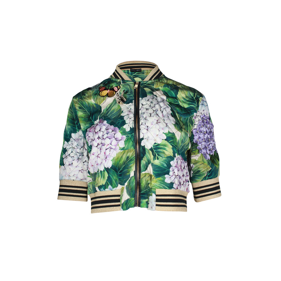 Dolce & Gabbana Jacket/Coat Silk in Green