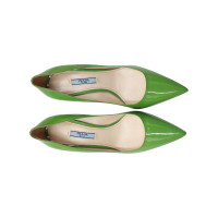 Prada Sandalen aus Lackleder in Grün