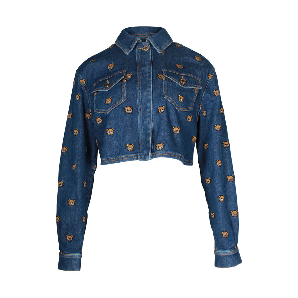 Moschino Veste/Manteau en Coton en Bleu