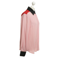 Jonathan Saunders Blusa in rosa / nero / rosso