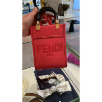 Fendi Sunshine Mini-Shopper aus Leder in Fuchsia