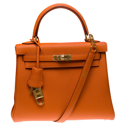 Hermès Kelly Bag 25 Leather in Orange