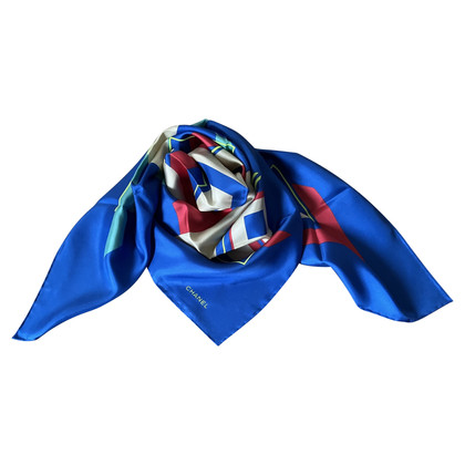 Chanel Scarf/Shawl Silk in Blue