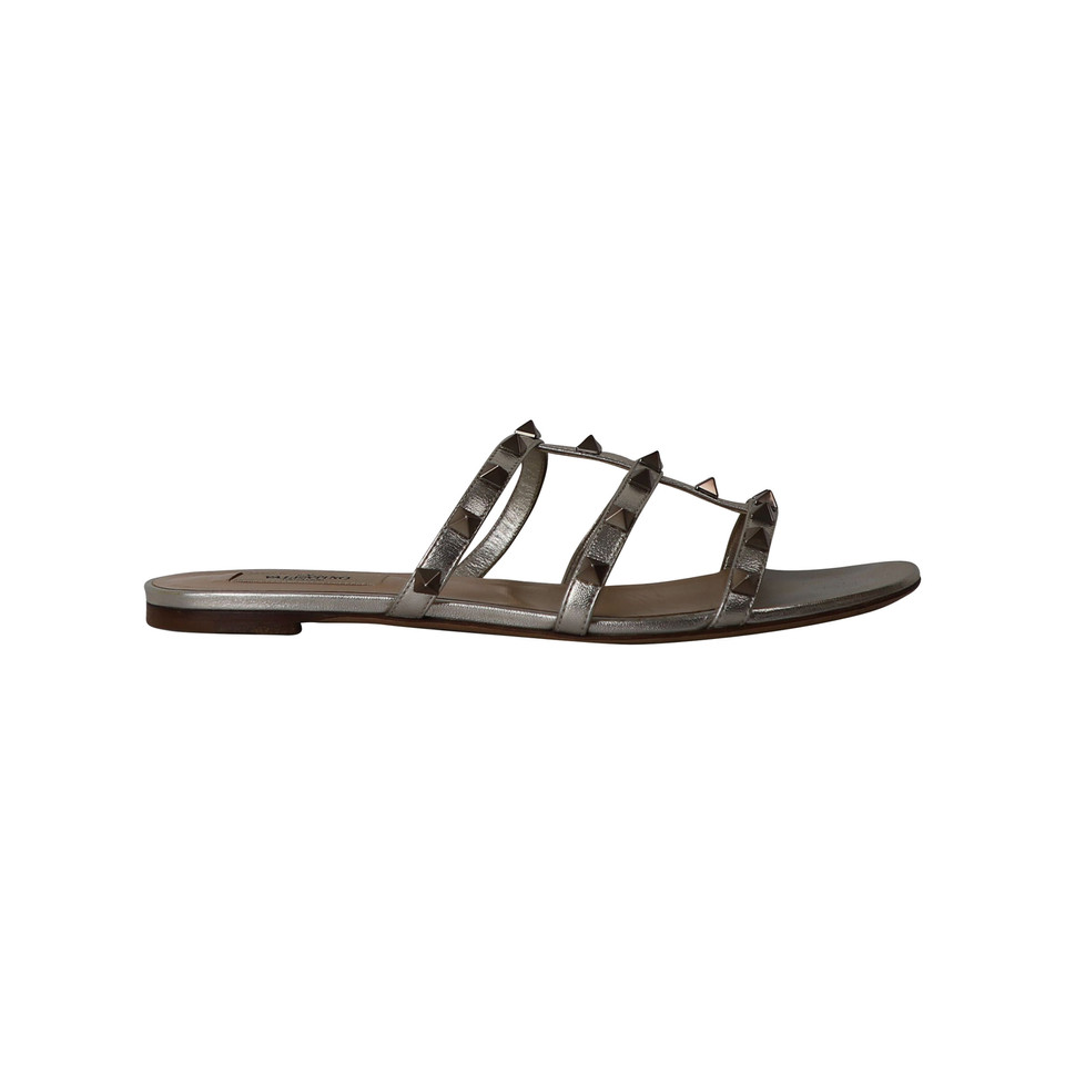 Valentino Garavani Sandalen aus Leder in Silbern