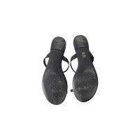 Porte & Paire Sandalen aus Leder in Schwarz