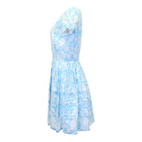 Oscar De La Renta Kleid aus Baumwolle in Blau