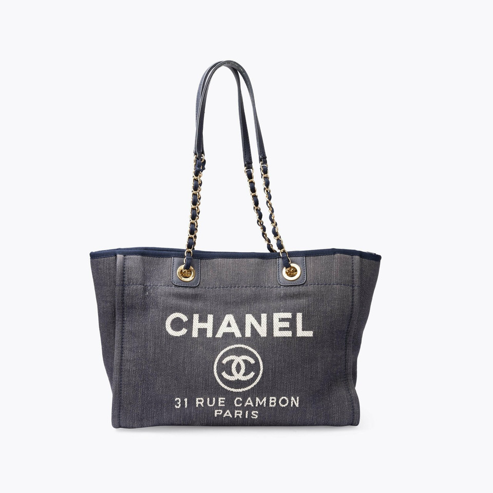 Chanel Deauville Small Tote en Denim en Bleu