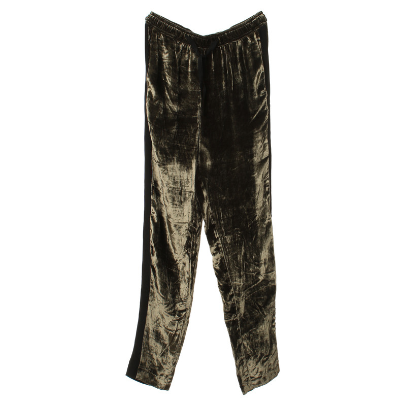 Sandro Velvet pants in khaki 