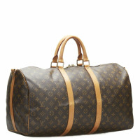 Louis Vuitton Keepall 50 Bandouliere aus Canvas in Braun