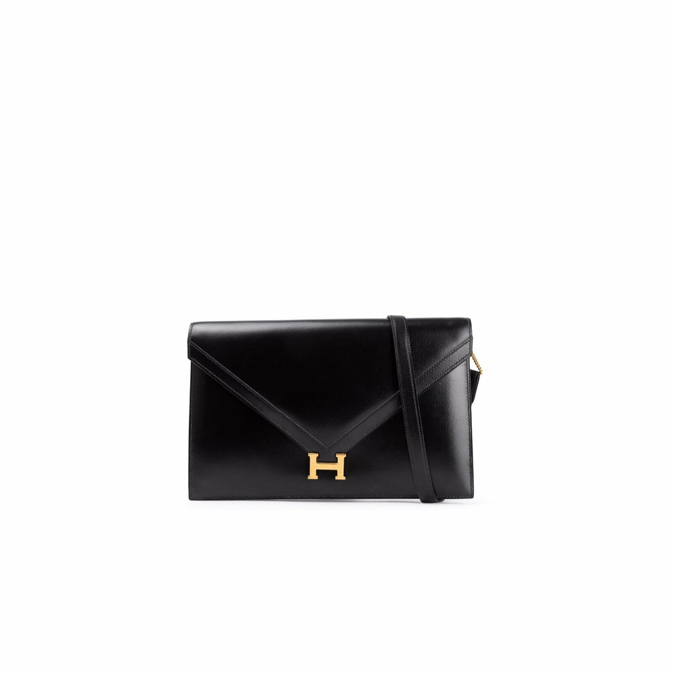 Hermès Lydie Leer in Zwart