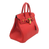 Hermès Birkin Bag 25 aus Leder in Rot