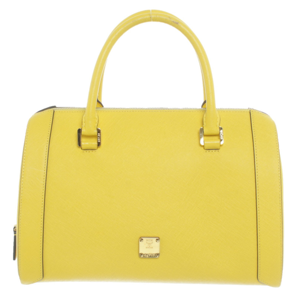 Mcm Handbag Leather in Yellow