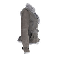 Burberry Jacke/Mantel aus Leder in Grau