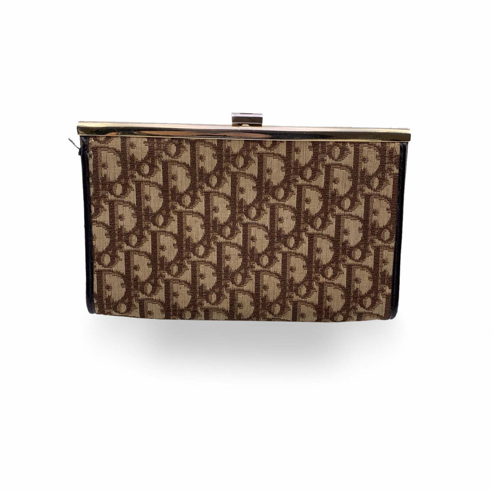 Christian Dior Clutch aus Canvas in Braun