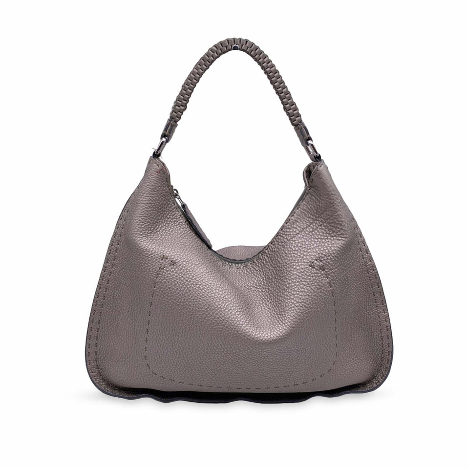 Fendi Handbag Leather in Silvery
