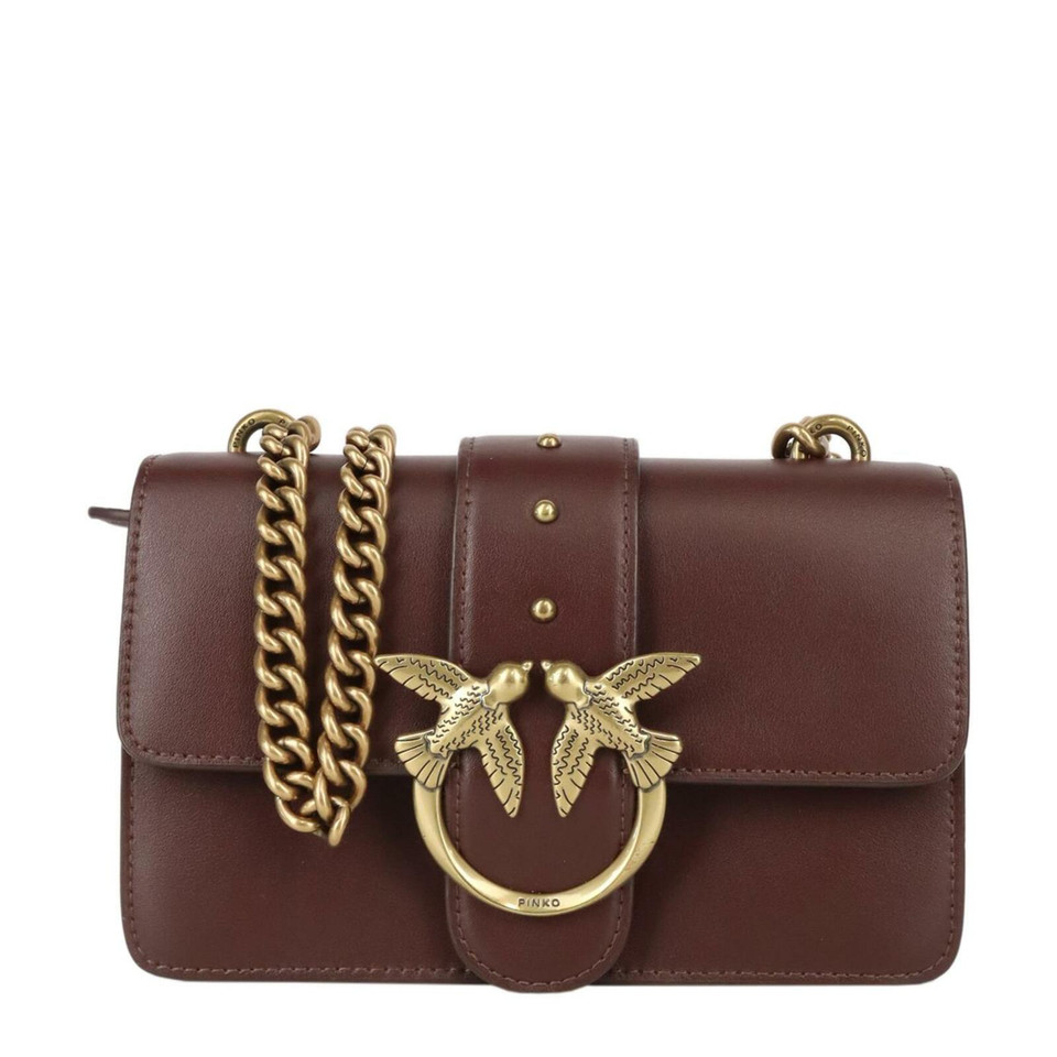 Pinko Shoulder bag Leather in Bordeaux