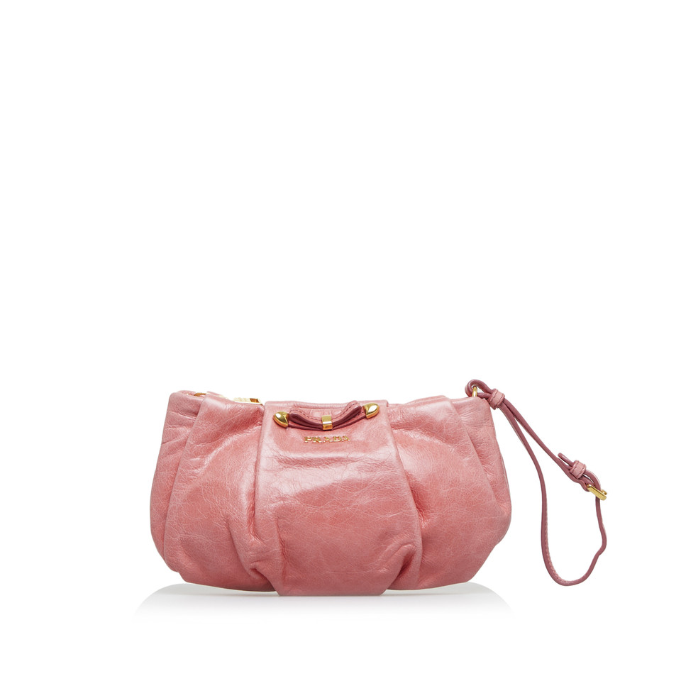 Prada Clutch Bag Leather in Pink