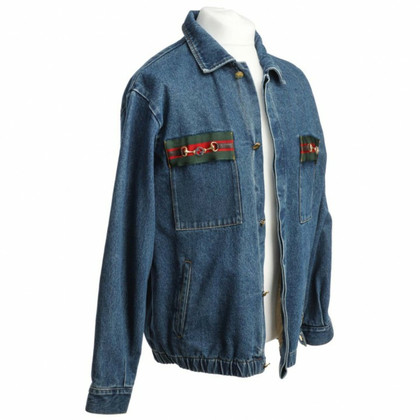 Gucci Jacke/Mantel aus Jeansstoff in Blau